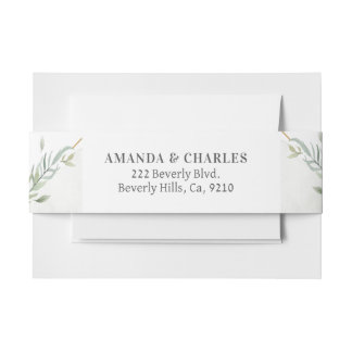 Cintas Para Invitaciones Marco de oro y follaje moderno