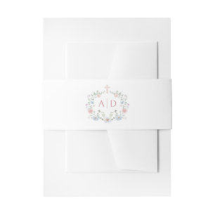Cintas Para Invitaciones Marco floral elegante Monogramas Bodas religiosos