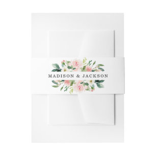 Cintas Para Invitaciones Marco floral rosa Rubor personalizado