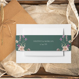 Cintas Para Invitaciones Marco rústico de flores silvestres Boda verde esme