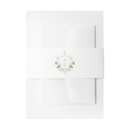 Cintas Para Invitaciones Marcos de Rosas Blancas Monogramas de Boda Religio