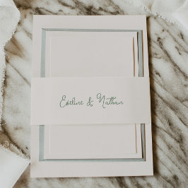 Cintas Para Invitaciones Marfil dulce y caprichoso y verde sabio | BODA