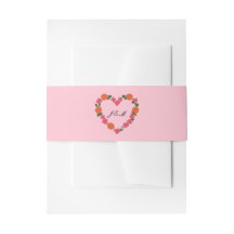 mariage rose et orange couronne de fleurs en coeur