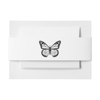 Cintas Para Invitaciones Mariposa de negro y blanco