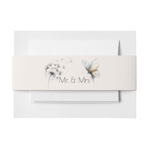 Cintas Para Invitaciones  Mariposa elegante y pasteles de pelusa de dandeli