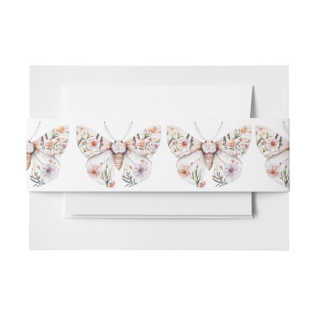 Cintas Para Invitaciones Mariposa Floral Boho (Anverso Ejemplo)