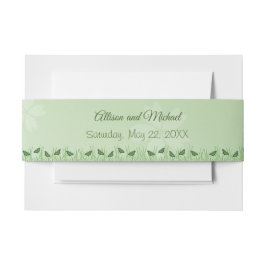 Cintas Para Invitaciones Mariposa verde sobre verde claro - boda