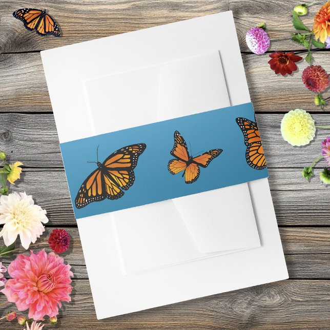 Cintas Para Invitaciones Mariposas Monarca Azul Ombré (Subido por el creador)