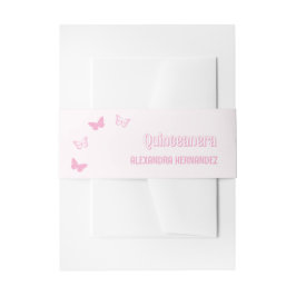 Cintas Para Invitaciones Mariposas rosadas Quinceanera