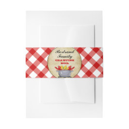 Cintas Para Invitaciones Marisco Crawfish Bot Pot Red Check Gingham