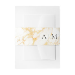 Cintas Para Invitaciones Mármol blanco y oro