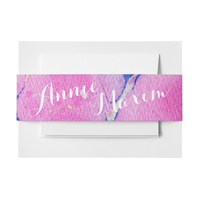 Cintas Para Invitaciones Marmolado Rosa (Anverso Ejemplo)