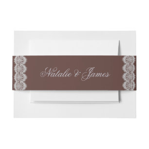 Cintas Para Invitaciones Marrón Chocolate Vintage Enlace Dinero Antiguo Enc