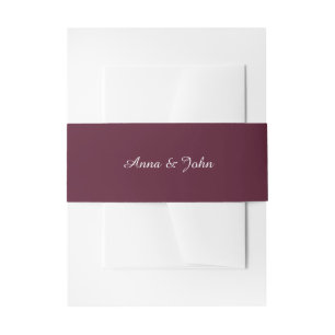 Cintas Para Invitaciones Marsala Burgundy Belly Bands