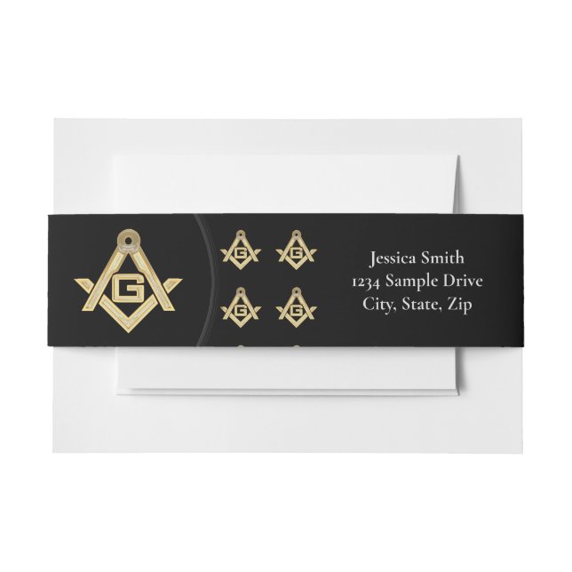 Cintas Para Invitaciones Masonic Golden Rush (Anverso Ejemplo)