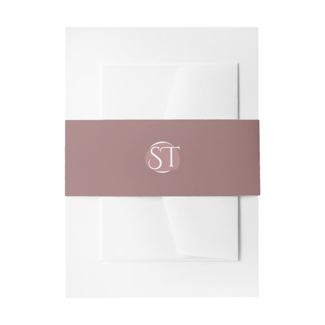 Cintas Para Invitaciones Mauve Monogram Boda (Anverso Ejemplo)