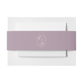 Cintas Para Invitaciones Mauve Monogram Wedding Belly Band