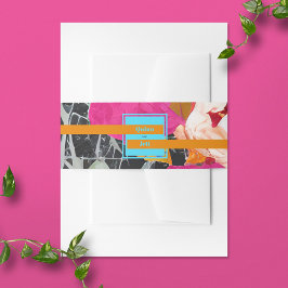 Cintas Para Invitaciones Máximo Boda Floral Marcado Moderno