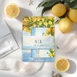 Cintas Para Invitaciones Mediterranean Coastal Monogram Wedding