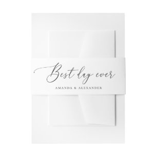 Cintas Para Invitaciones Mejor Día de la Historia Elegante Boda de guione