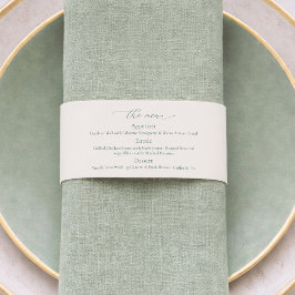 Cintas Para Invitaciones Menú de Boda Verde Salvia