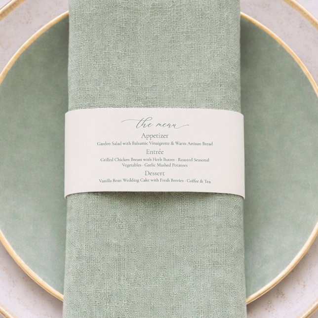 Cintas Para Invitaciones Menú de Boda Verde Salvia (Subido por el creador)