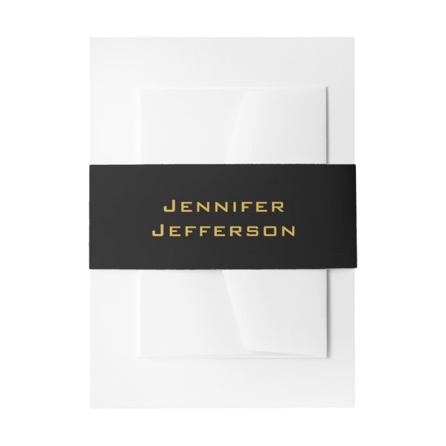 Cintas Para Invitaciones Metallic Gold & Black Professional Modern Elegant (Anverso Ejemplo)