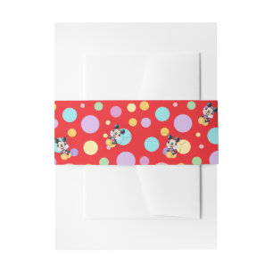 Cintas Para Invitaciones Mickey Mouse Lunares Rojo Baby Shower