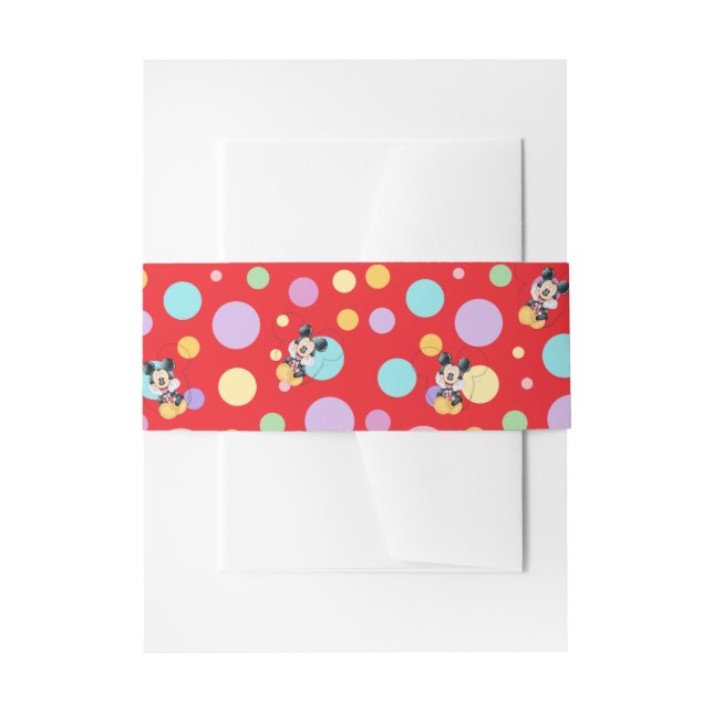 Cintas Para Invitaciones Mickey Mouse Polka Dot  red Baby Shower (Anverso Ejemplo)