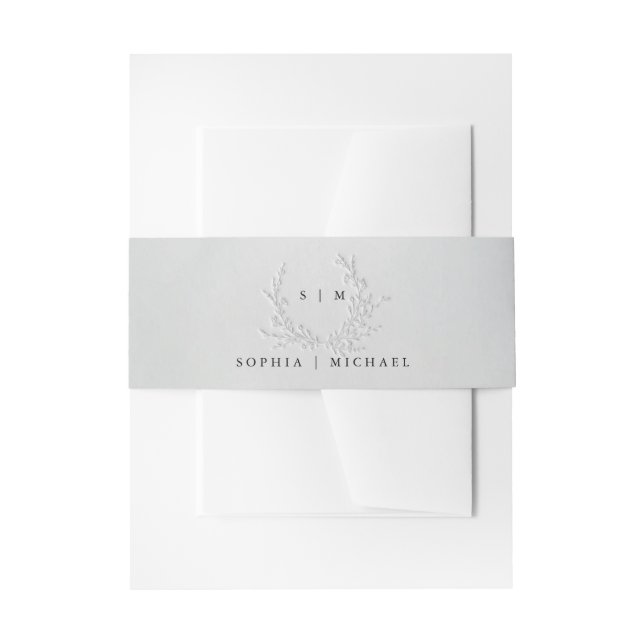Cintas Para Invitaciones Minimal Falsa Deboss de Algodón para Boda  (Anverso Ejemplo)
