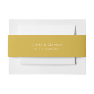 Cintas Para Invitaciones Minimal Gold Text Classic Wedding Envelope