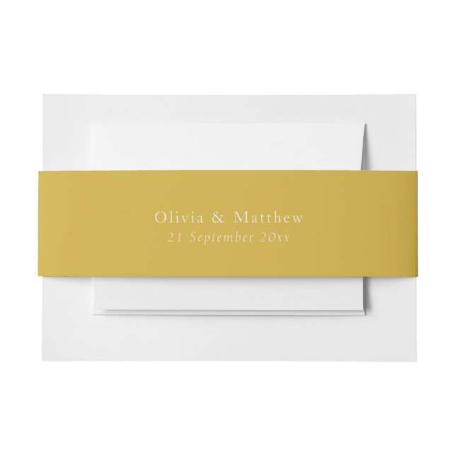 Cintas Para Invitaciones Minimal Gold Text Classic Wedding Envelope (Anverso Ejemplo)