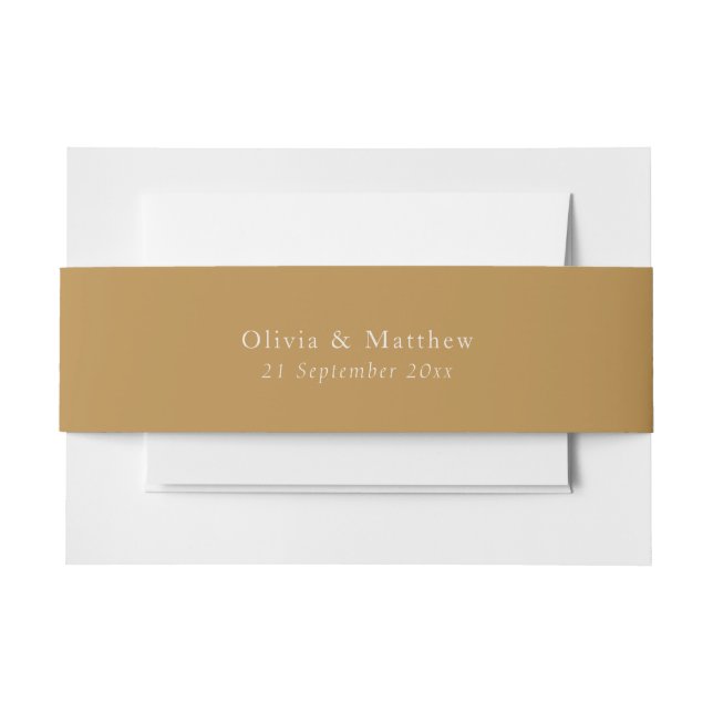 Cintas Para Invitaciones Minimal Gold Text Classic Wedding Envelope (Anverso Ejemplo)