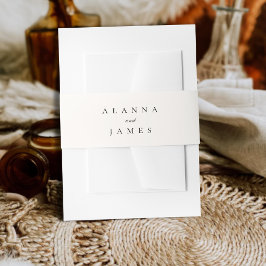 Cintas Para Invitaciones Minimal Modern Black Serif Wedding Invitation