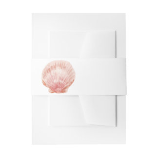 Cintas Para Invitaciones Minimal Sea Shell Invitation Belly Band (Pink)