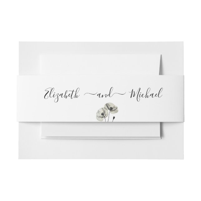 Cintas Para Invitaciones Minimalismo sencillo y elegante, adornos blancos y (Anverso Ejemplo)