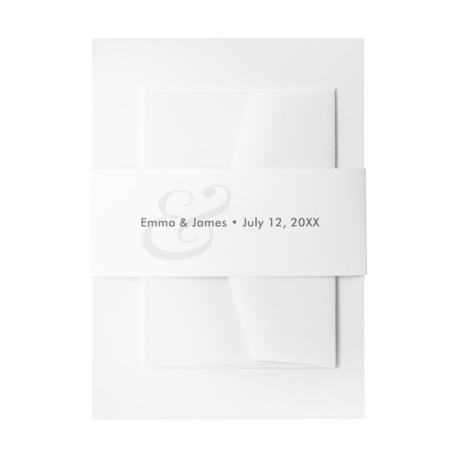 Cintas Para Invitaciones Minimalist Ampersand Wedding |  (Anverso Ejemplo)