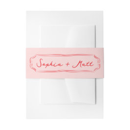 Cintas Para Invitaciones Minimalist Hand Written Wedding Invitation