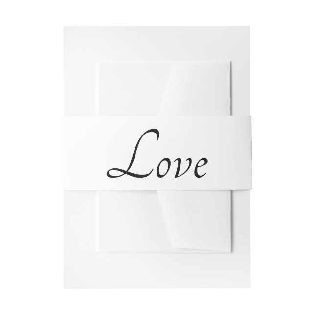 Cintas Para Invitaciones Minimalist Love Love Black White Wedding (Anverso Ejemplo)