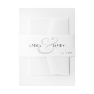 Cintas Para Invitaciones Minimalist Modern Names & Monogram Wedding