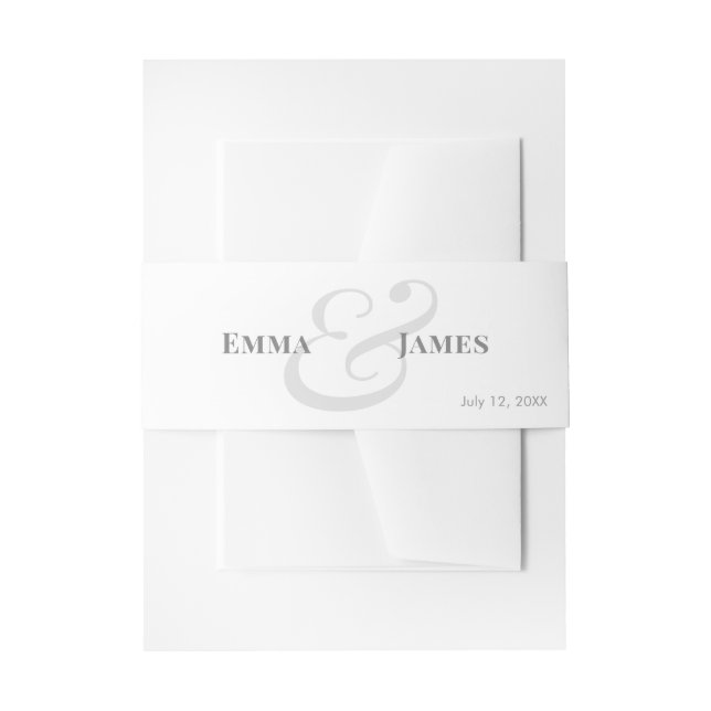 Cintas Para Invitaciones Minimalist Modern Names & Monogram Wedding (Anverso Ejemplo)