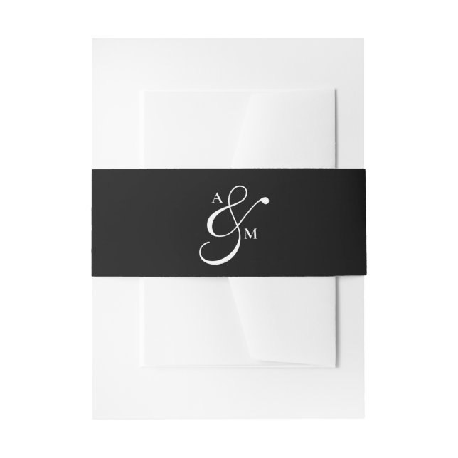 Cintas Para Invitaciones Minimalist Monogram Script Ampersand (Anverso Ejemplo)