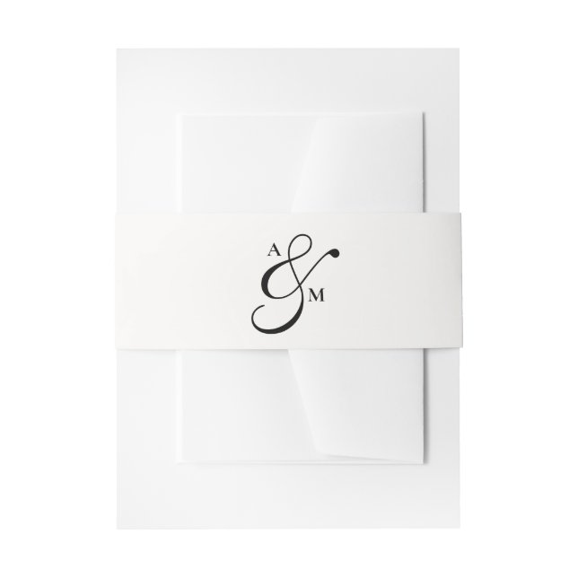 Cintas Para Invitaciones Minimalist Monogram Script Ampersand (Anverso Ejemplo)