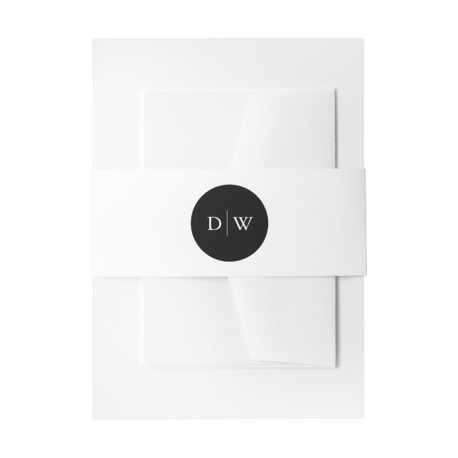 Cintas Para Invitaciones Minimalist Monogram Wedding (Anverso Ejemplo)