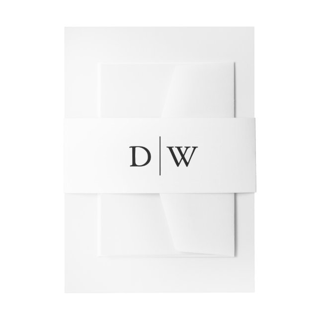 Cintas Para Invitaciones Minimalist Monogram Wedding (Anverso Ejemplo)