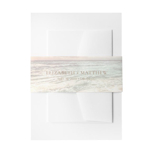 Cintas Para Invitaciones Minimalist Ocean Sunset Beach Wedding (Anverso Ejemplo)