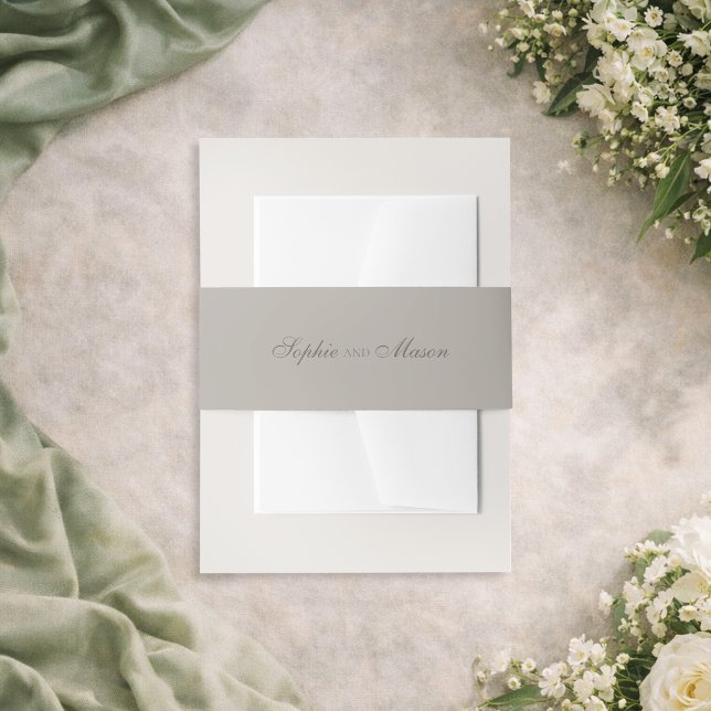 Cintas Para Invitaciones Minimalist Taupe Wedding (Subido por el creador)