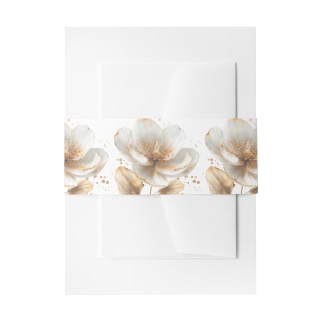 Cintas Para Invitaciones Minimalist White and Gold Wedding  (Anverso Ejemplo)