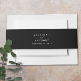 Cintas Para Invitaciones Minimalista Blanco y Negro