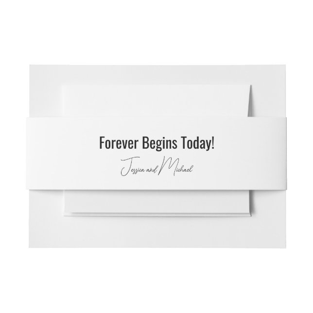 Cintas Para Invitaciones 💍 Minimalista Elegante  (Anverso Ejemplo)